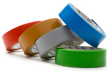 colorful rolls of adhesive tape