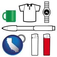 california typical advertising promotional items