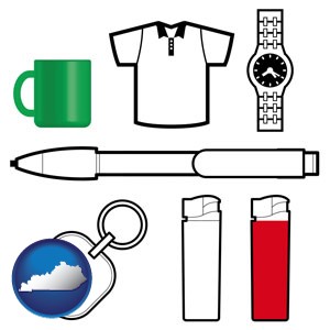typical advertising promotional items - with Kentucky icon