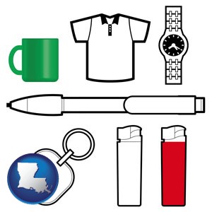 typical advertising promotional items - with Louisiana icon