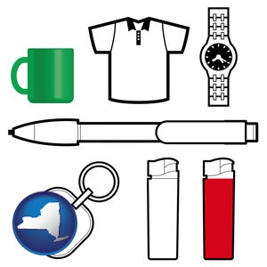 typical advertising promotional items - with New York icon