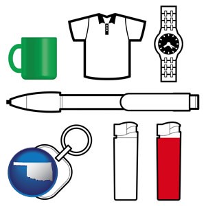 typical advertising promotional items - with Oklahoma icon