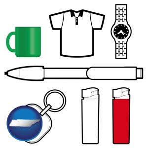 typical advertising promotional items - with Tennessee icon