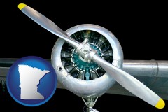 minnesota map icon and an aircraft propeller