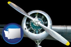 washington map icon and an aircraft propeller
