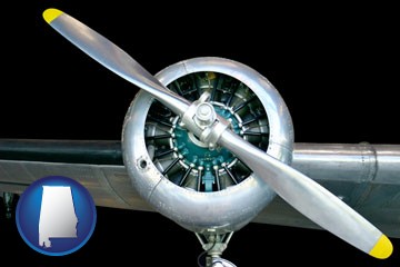 an aircraft propeller - with Alabama icon