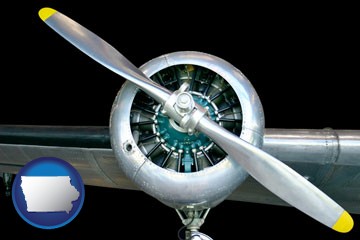 an aircraft propeller - with Iowa icon