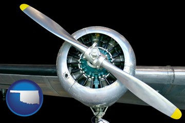 an aircraft propeller - with Oklahoma icon