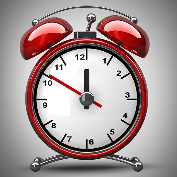 a vintage red alarm clock (large image)