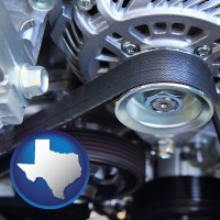 texas map icon and an alternator and a fan belt