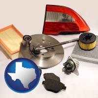texas map icon and automotive parts