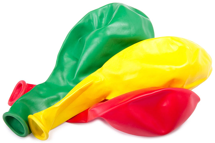 three colorful balloons, ready to inflate (large image)