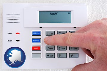 setting a home burglar alarm - with Alaska icon