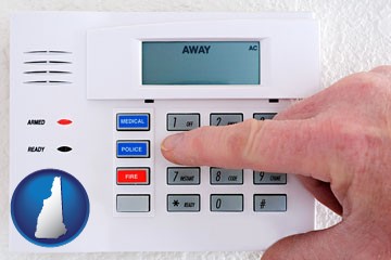 setting a home burglar alarm - with New Hampshire icon