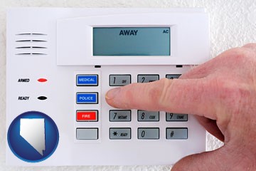 setting a home burglar alarm - with Nevada icon