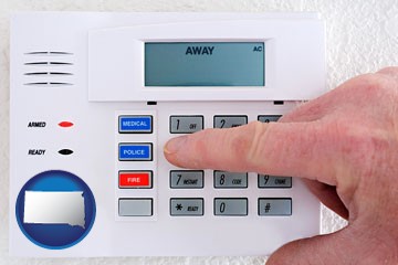 setting a home burglar alarm - with South Dakota icon