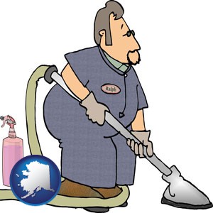 a carpet cleaner using carpet cleaning products - with Alaska icon