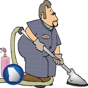 a carpet cleaner using carpet cleaning products - with Georgia icon