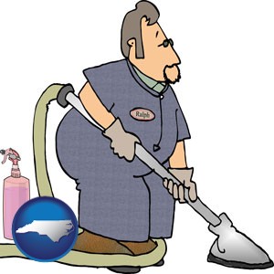 a carpet cleaner using carpet cleaning products - with North Carolina icon