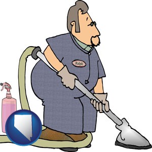 a carpet cleaner using carpet cleaning products - with Nevada icon