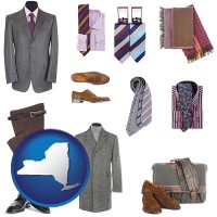 new-york map icon and men's clothing and accessories