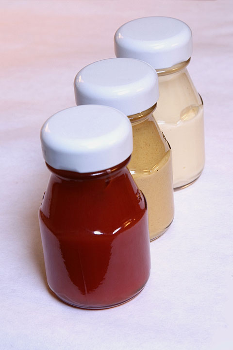 ketchup, mustard, and mayonnaise condiments (large image)