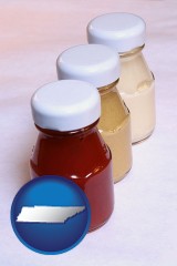 tennessee ketchup, mustard, and mayonnaise condiments