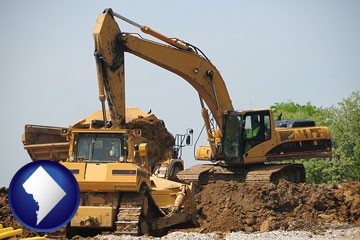 heavy construction equipment - with Washington, DC icon