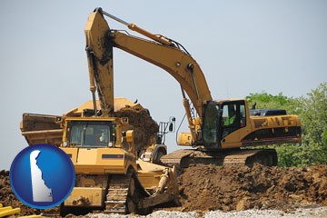 heavy construction equipment - with Delaware icon
