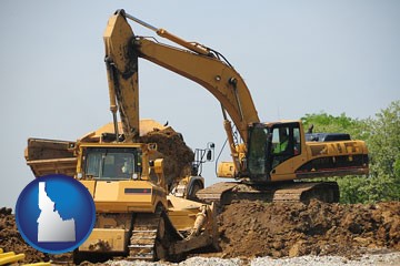 heavy construction equipment - with Idaho icon