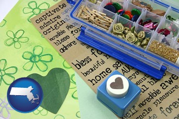 scrapbooking craft supplies - with Massachusetts icon