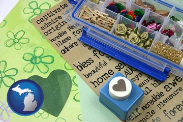 scrapbooking craft supplies - with Michigan icon
