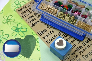 scrapbooking craft supplies - with Pennsylvania icon