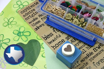 scrapbooking craft supplies - with Texas icon