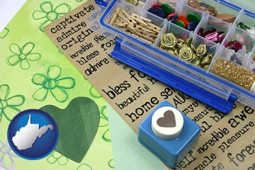 scrapbooking craft supplies - with West Virginia icon