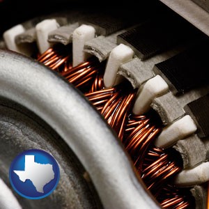 electric motor internals - with Texas icon