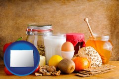 colorado map icon and healthy foods