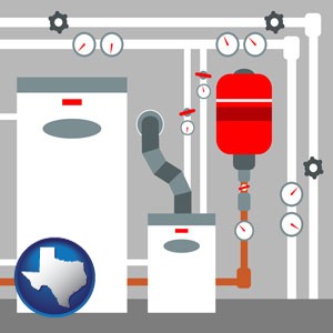 a boiler room furnace - with Texas icon