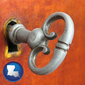 an antique furniture key - with Louisiana icon