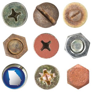 screws heads and bolt heads - with Georgia icon