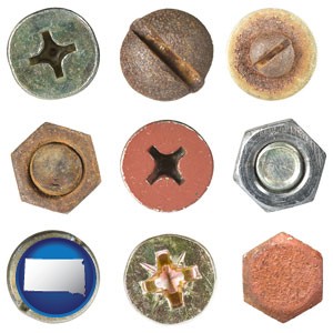 screws heads and bolt heads - with South Dakota icon