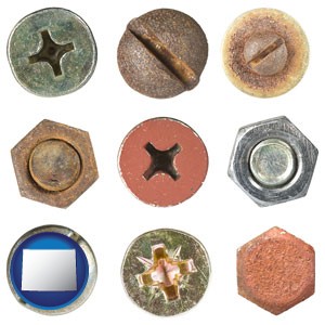screws heads and bolt heads - with Wyoming icon