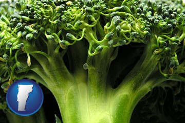 fresh broccoli - with Vermont icon