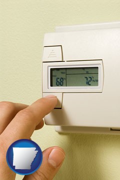 a heating system thermostat - with Arkansas icon