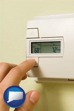 a heating system thermostat - with Connecticut icon