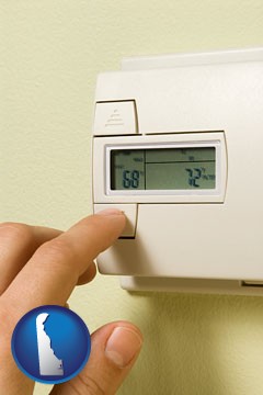 a heating system thermostat - with Delaware icon