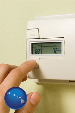 a heating system thermostat - with Hawaii icon