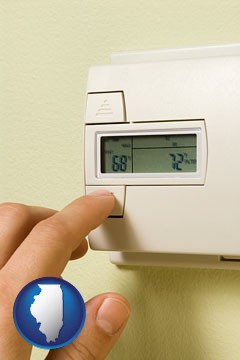 a heating system thermostat - with Illinois icon