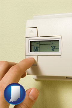 a heating system thermostat - with Indiana icon