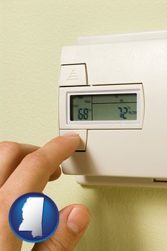 a heating system thermostat - with Mississippi icon